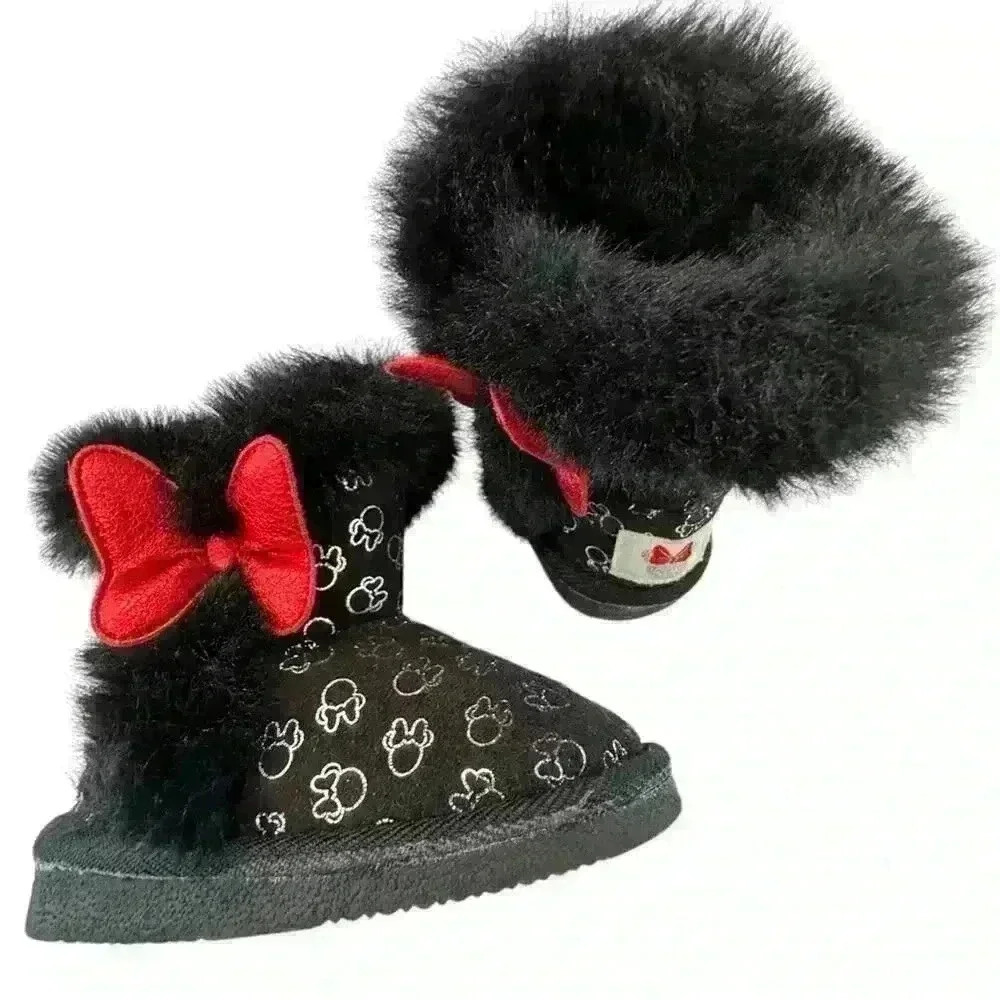 DISNEY MINI MOUSE FAUX FUR BOOTIE SIZE 6T NWOT